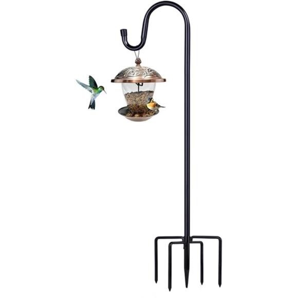 Shepherd Hooks for Outdoor, 1 Pack 62 Inch Bird Feeder Pole with 5 Prongs Base - Picture 7 of 7